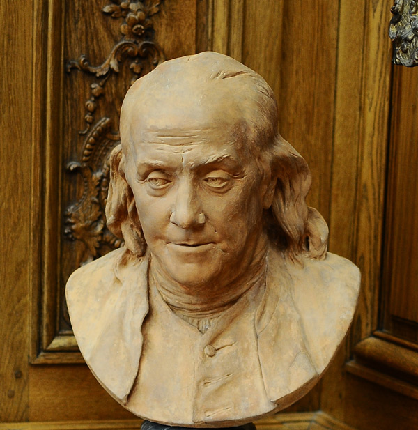 Benjamin Franklin. Jean Antoine Houdon.