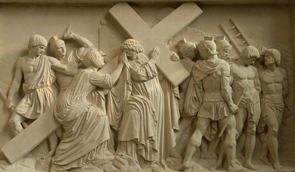 Véronique essuie la visage de Jésus. James Pradier.
