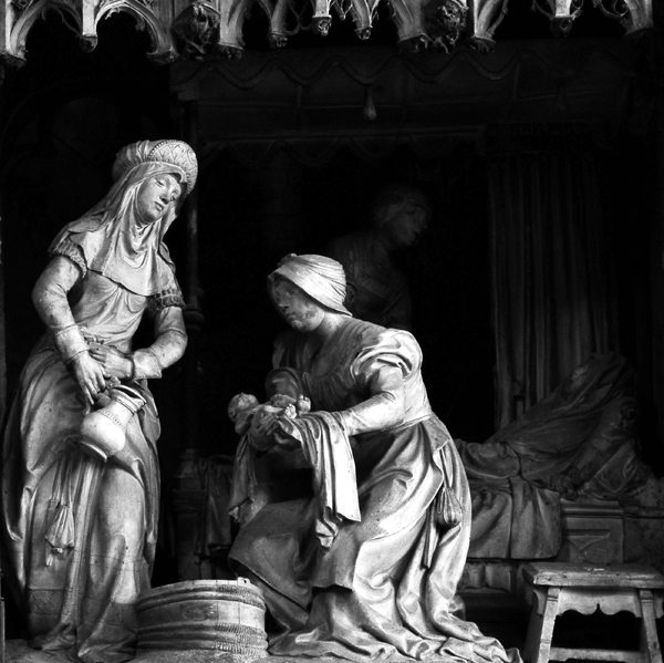 Anne vient de mettre au monde la Vierge Marie. Jean Soulas.