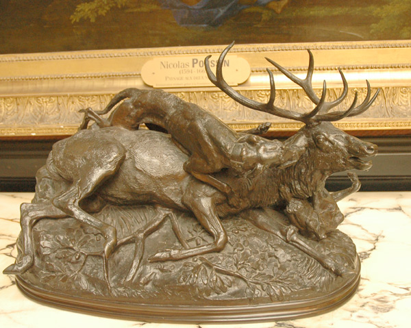 Cerf et deux lévriers. Antoine Barye.