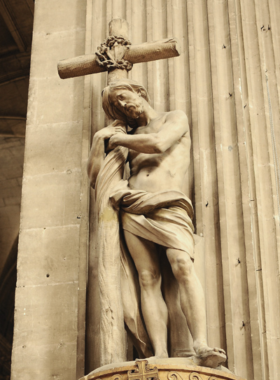 Jesus Christ appuyé sur la Croix. Edme Bouchardon.