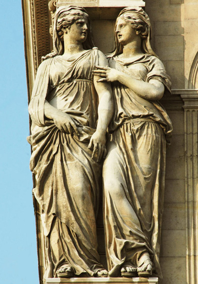 Cariatides. Pavillon de l'Horloge. Giles Guérin.